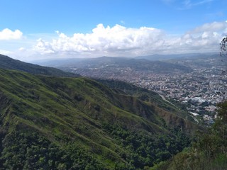 Fototapeta na wymiar View of the Caracas city from the Avila mountain in Venezuela