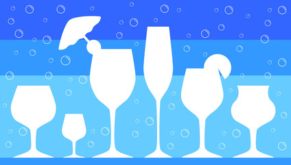 Silhouettes of drink glasses