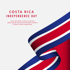 Happy Costa Rica Independence Day Vector Template Design Illustration