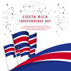 Naklejka premium Happy Costa Rica Independence Day Poster Vector Template Design Illustration