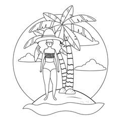 Girl with summer swimwear design