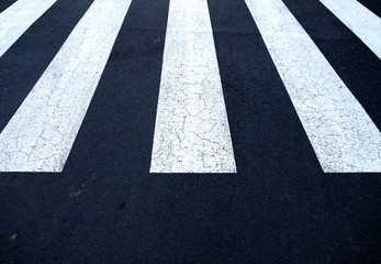Zebra crossing in perspective with copy space.