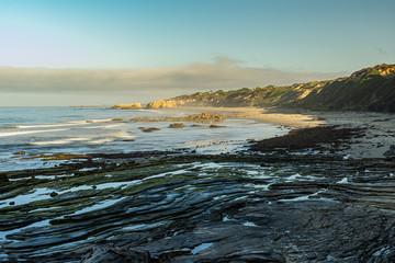 Good Morning!! Crystal Cove State Park. Lovely walk with gorgeous light, clouds, rocks formations, and ocean view