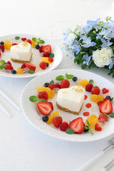 ハートのレアチーズケーキ