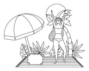 Girl with summer swimwear design