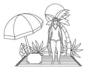 Girl with summer swimwear design