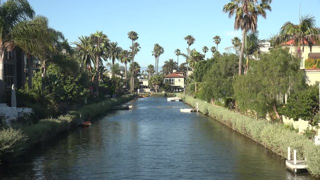 View of the beautiful Venice Canals in California