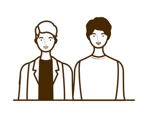 silhouette of men on white background