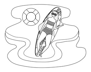 Girl with summer swimwear design