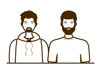 silhouette of men on white background