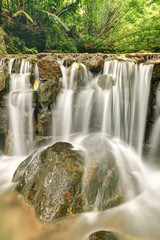 River in forest at sunrise in New Taipei City ,Taiwan  