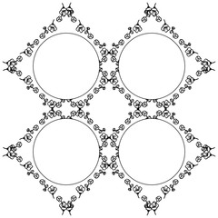 Decoration of invitation card, with border retro pattern of unique leaf floral frame. Vector