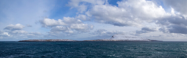 Fototapeta premium panoarama landscape winter Faroer Nólsoy