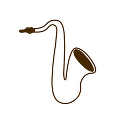 musical instrument saxophone on white background