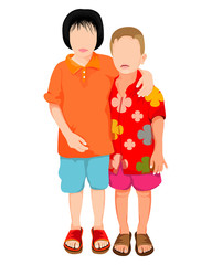Fototapeta premium sister and brother vector design