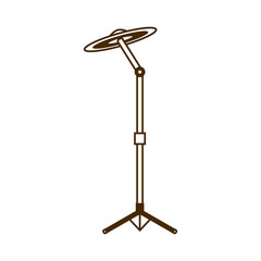 cymbals musical instrument with stand on white background