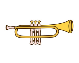 Obraz premium musical instrument trumpet on white background