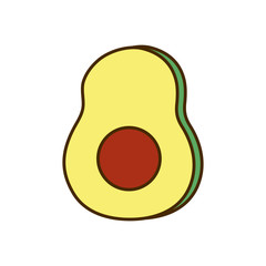 fresh avocado healthy on white background