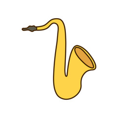 musical instrument saxophone on white background
