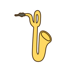 musical instrument saxophone on white background