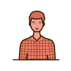 young man on white background