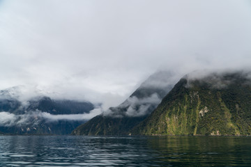 low clouds and light on the mountains in New Zealand