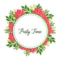 Obraz premium Motif of green foliage flower frame, for party time invitation card decoration. Vector