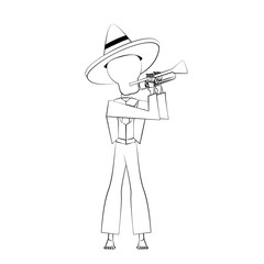 mexican culture mexico festival cartoon in black and white