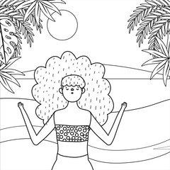 Girl with summer swimwear design