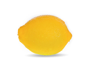 fresh lemons isolated on white background.