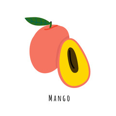 Mango fruit flat vector illustration