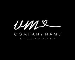 VM Initial handwriting logo vector