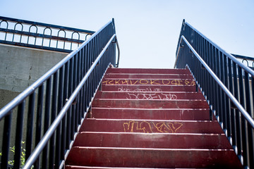 stairs with graffiti 