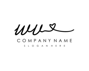 WV Initial handwriting logo vector
