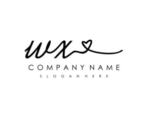 WX Initial handwriting logo vector