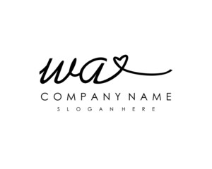 WA Initial handwriting logo vector