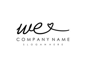 WE Initial handwriting logo vector