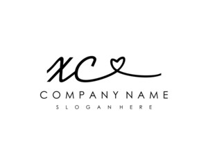 XC Initial handwriting logo vector