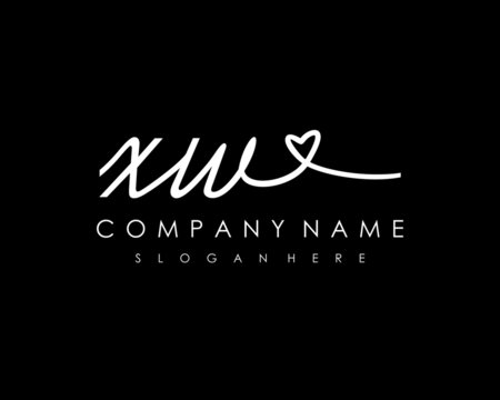 XW Initial handwriting logo vector