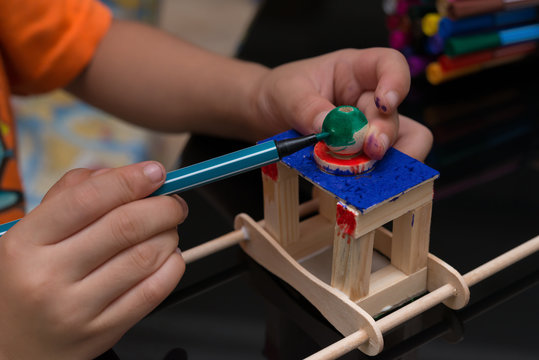 Kid Painting A DIY Dummy Palanquin