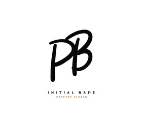 P B PB Beauty vector initial logo, handwriting logo of initial signature, wedding, fashion, jewerly, boutique, floral and botanical with creative template for any company or business.