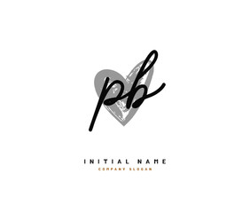 P B PB Beauty vector initial logo, handwriting logo of initial signature, wedding, fashion, jewerly, boutique, floral and botanical with creative template for any company or business.