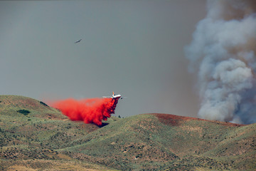 Wildfire in foothills near Boise Idaho
