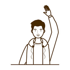 silhouette of man on white background