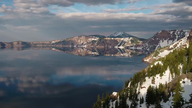 Aerial Oregon Crater Lake Snowy May 2019 Sunny Day 30mm 4K Inspire 2  Aerial video of Crater Lake national Park on a beautiful sunny day with snow.
