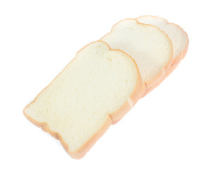 slice of bread on white background