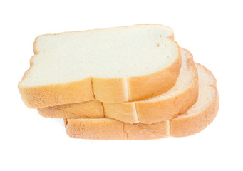 slice of bread on white background