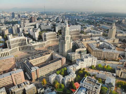 aerial view of Moscow from eiffel tower