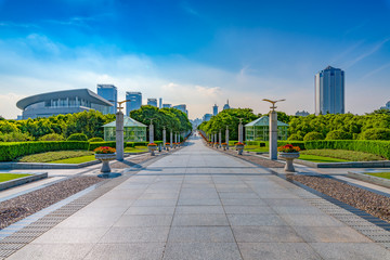 Fototapeta premium The surrounding scenery of Century Square in Shanghai, China