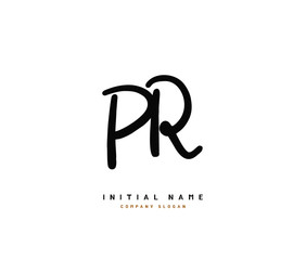 P R PR Beauty vector initial logo, handwriting logo of initial signature, wedding, fashion, jewerly, boutique, floral and botanical with creative template for any company or business